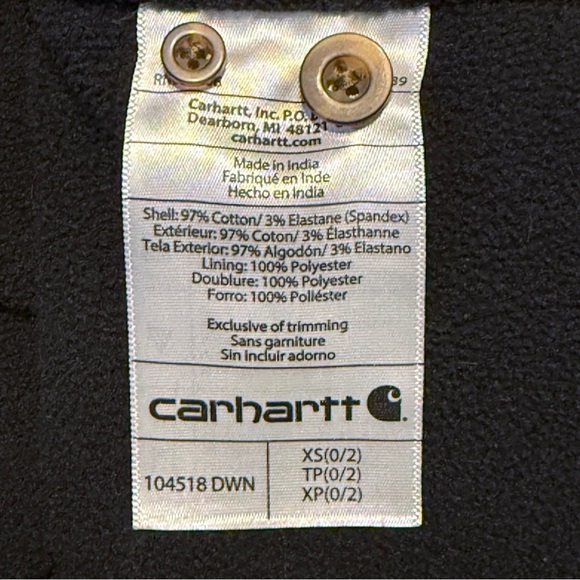 Carhartt Rugged Flex Fleece Lined Plaid Jacket Women’s XS Rich Burgundy - Picture 9 of 10